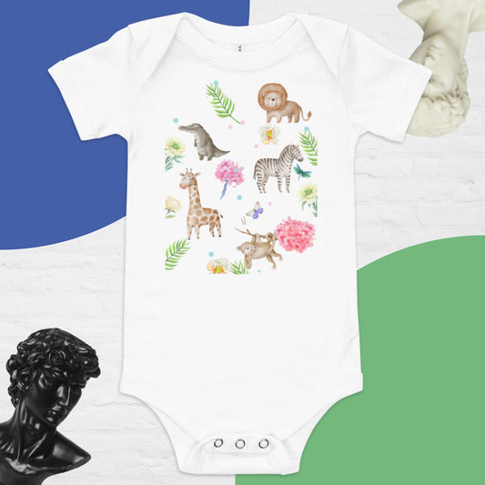 Animals Pattern Baby short sleeve one piece - Modeve