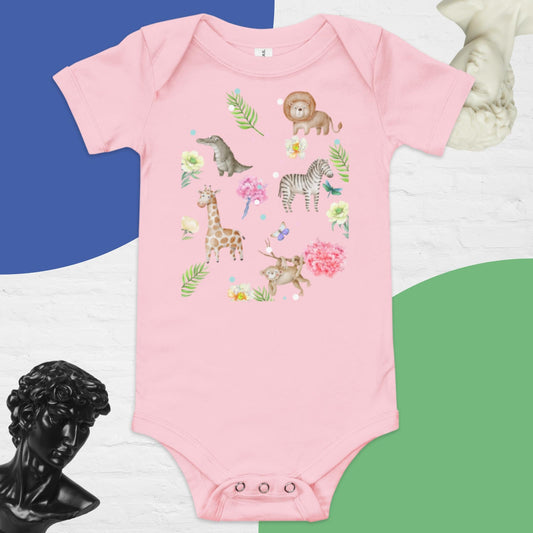 Animals Pattern Baby short sleeve one piece - Modeve