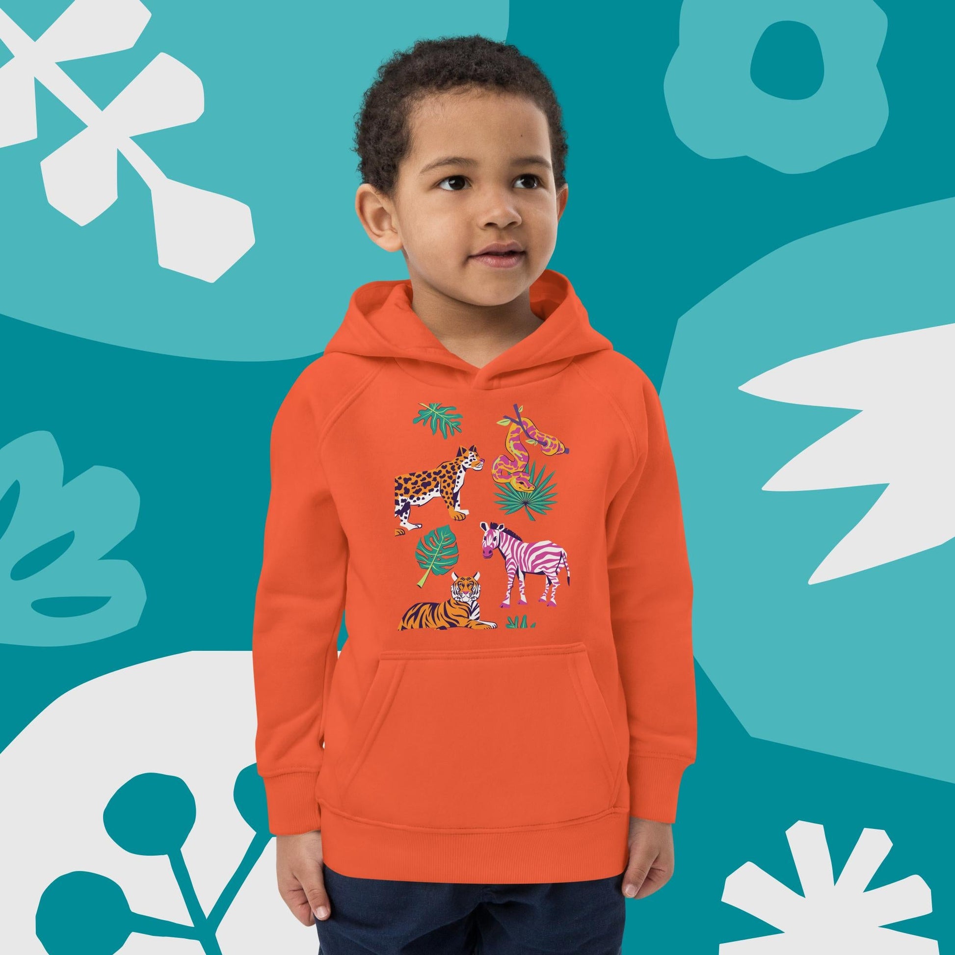 Animals Pattern Kids eco hoodie - Modeve