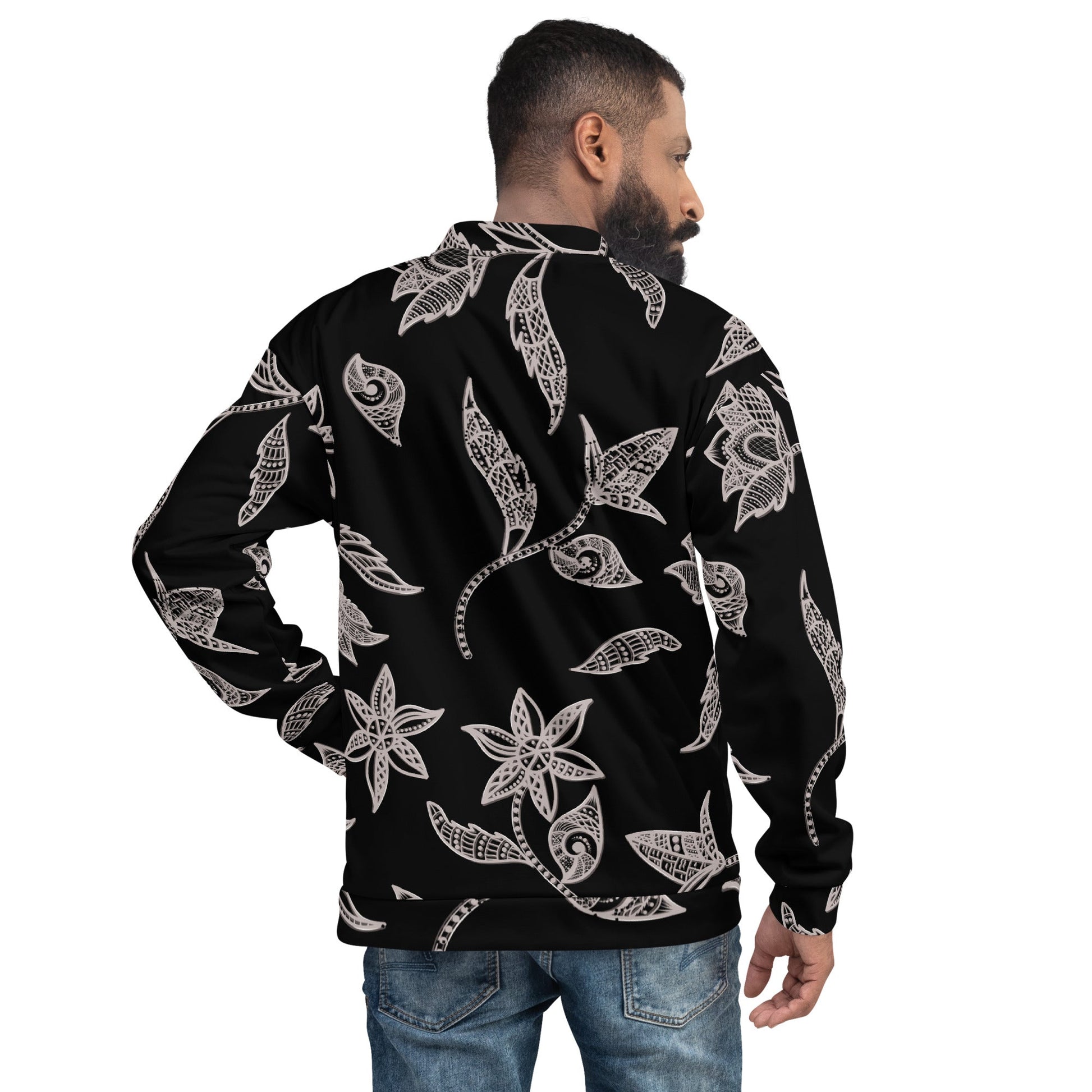 Dark Flower Pattern Men's Jacket - Modeve